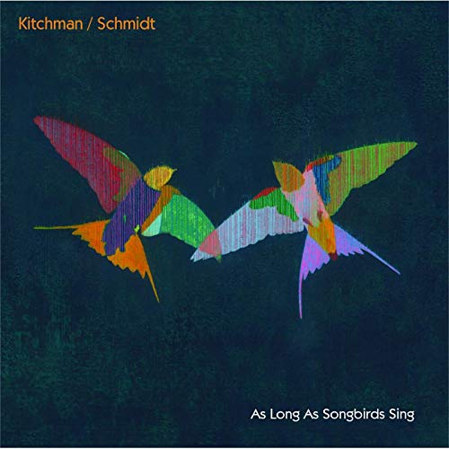 "CD cover art featuring two multicolored birds on a dark blue background."