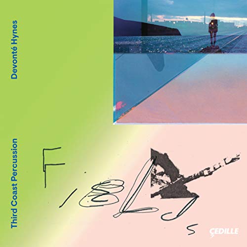 CD cover for Third Coast Percussion’s “Fields” with abstract art and text.