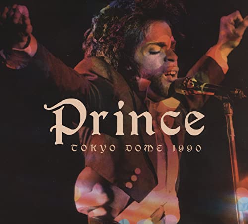 Prince performing with a microphone, album cover for Tokyo Dome 1990 CD.