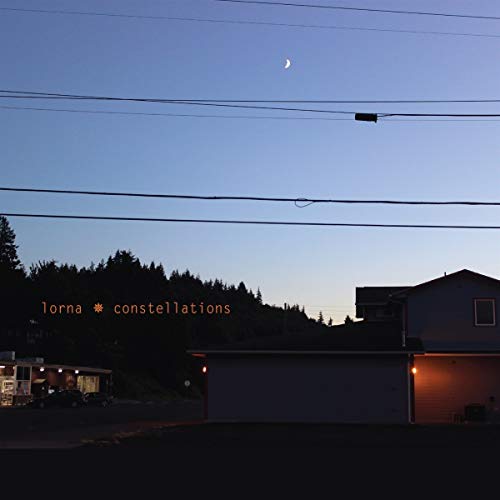 "Album cover with a house and trees under a blue sky with a crescent moon."