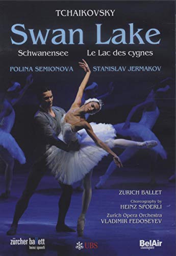 Swan Lake DVD cover featuring a ballerina and dancer in performance.