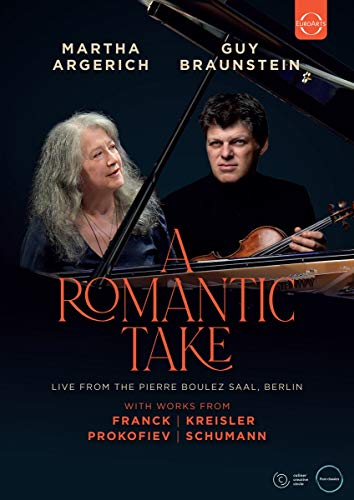 DVD cover featuring a pianist and violinist with orange title text on a dark background.