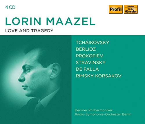 CD cover for "Lorin Maazel: Love And Tragedy" featuring a portrait.