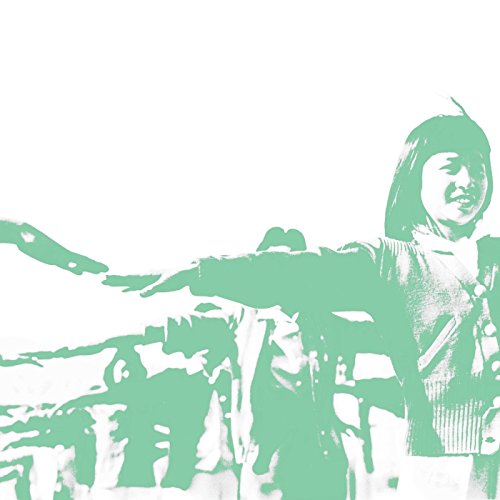 A green-toned image of a smiling woman with outstretched arms against a white background.