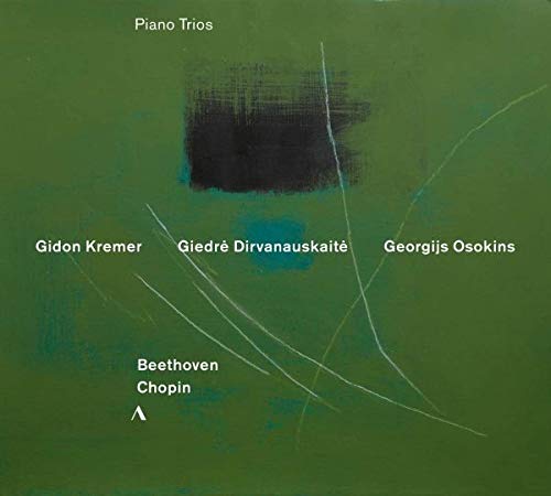 "Green abstract album cover with white text and black smudge in the center."