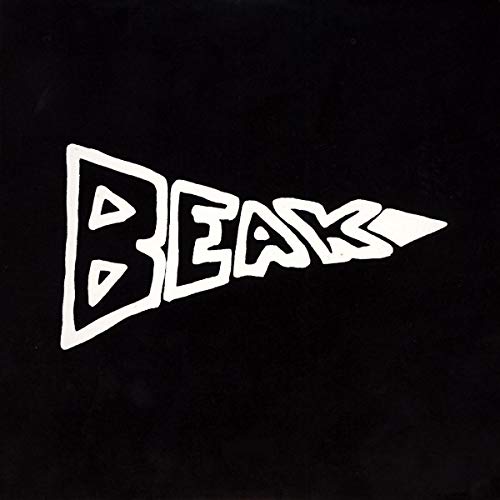 Black vinyl record cover with white, stylized "BEAK>" lettering.