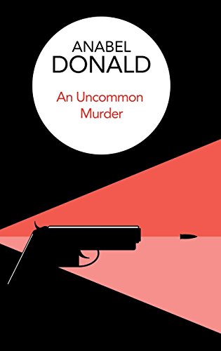 "Book cover with black background, white circle, red triangle, and a gun illustration."