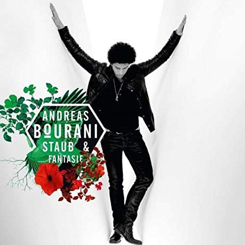 Andreas Bourani album cover: man in black suit with floral design.