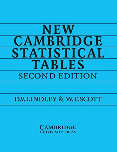 Blue book cover with "New Cambridge Statistical Tables" and authors' names in black text.