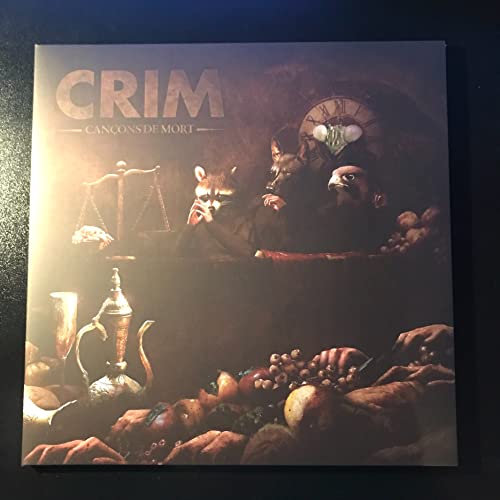 Album cover for Crim’s “Cancons De Mort” featuring animals and still life.