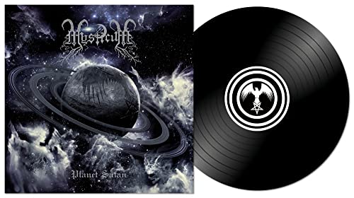 Mysticum “Planet Satan” vinyl record with cosmic, dark imagery.