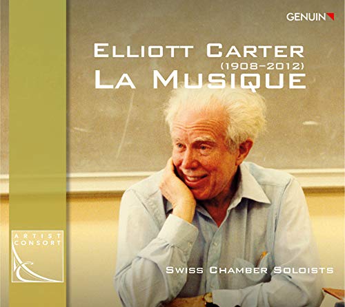 CD cover featuring portrait of composer Elliott Carter (1908-2012).
