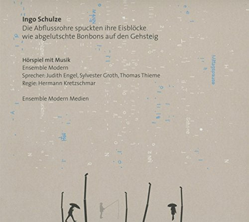 CD cover with abstract blue text and minimalist black figures.
