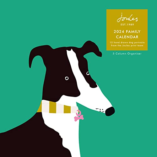 2024 Joules Dogs Square Family Planner Wall Calendar Month To View