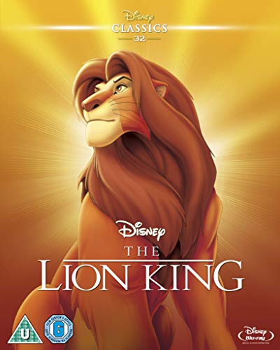 Blu-ray cover for Disney’s *The Lion King* featuring an adult Simba.