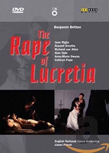 DVD cover for "The Rape of Lucretia" with two scenes from the opera.