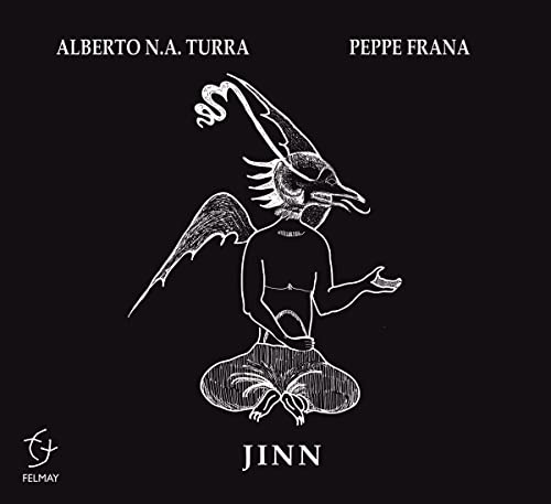 CD cover for "Jinn" by Alberto N.A. Turra & Peppe Frana, featuring a sketched djinn.