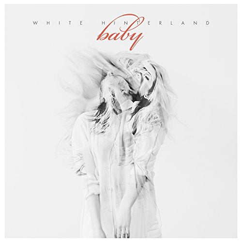 White Hinterland's "Baby" album on vinyl record, black disc in white sleeve.