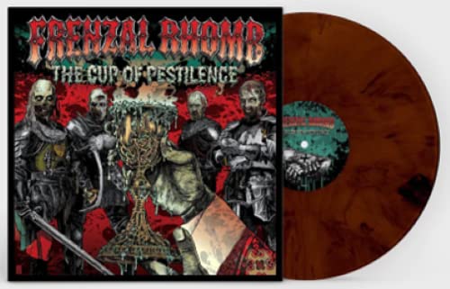 Frenzal Rhomb album cover and brown vinyl record shown together.