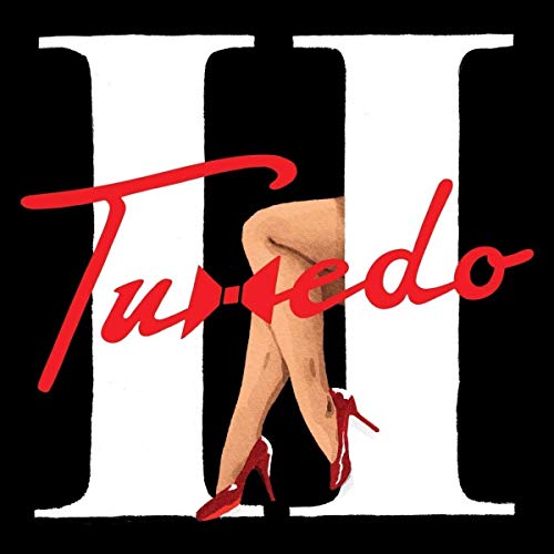 Tuxedo II" album cover with red text and a stylized leg illustration.