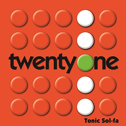 CD cover for Tonic Sol-fa’s “Twenty One” with red and white dots.