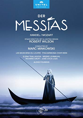 "Handel Mozart Der Messias DVD cover featuring a woman in a boat on misty water."