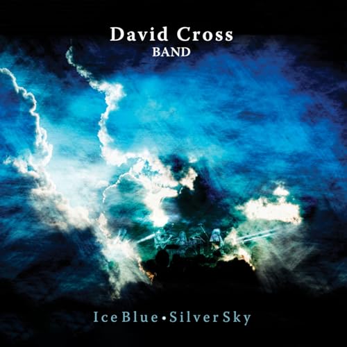 David Cross Band album cover, swirling blue and white clouds, silhouetted figures.