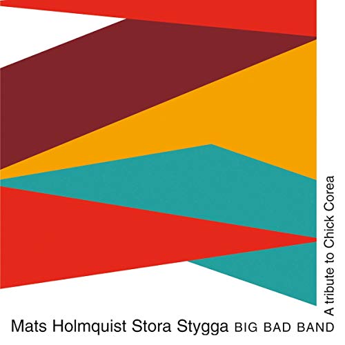CD cover with abstract geometric shapes in red, yellow, and teal.