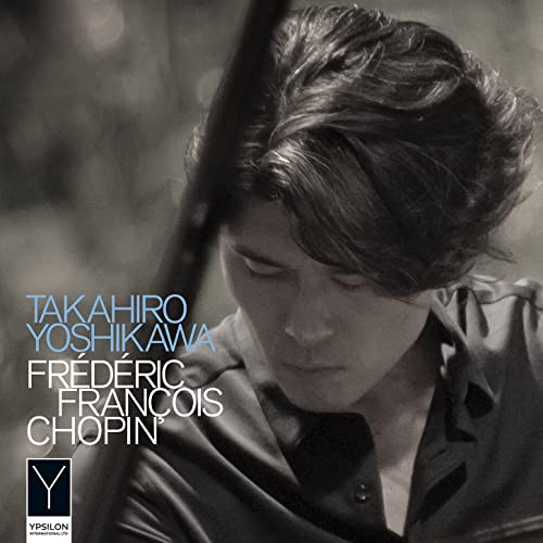 CD cover featuring a portrait of Frédéric Chopin and text: Takahiro Yoshikawa.