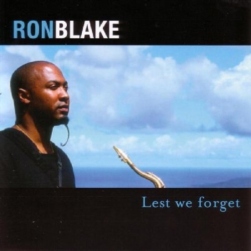 Album cover featuring a man holding a saxophone against a cloudy blue sky background.