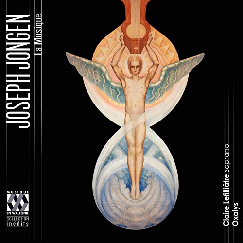 CD cover: winged figure with a harp, abstract gold and blue design.