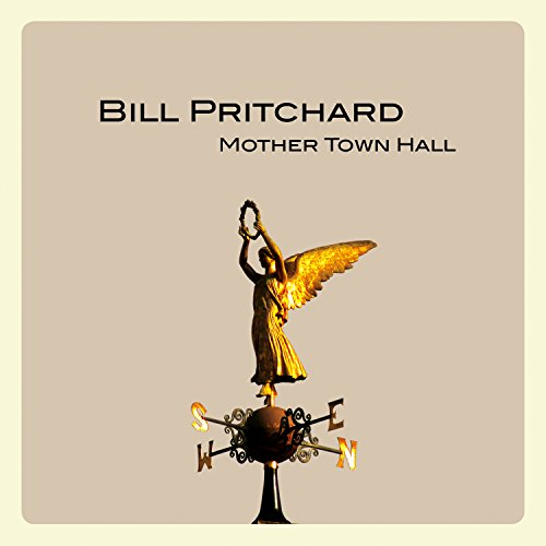 "Album cover with angel on weather vane, beige background, and artist's name at top."