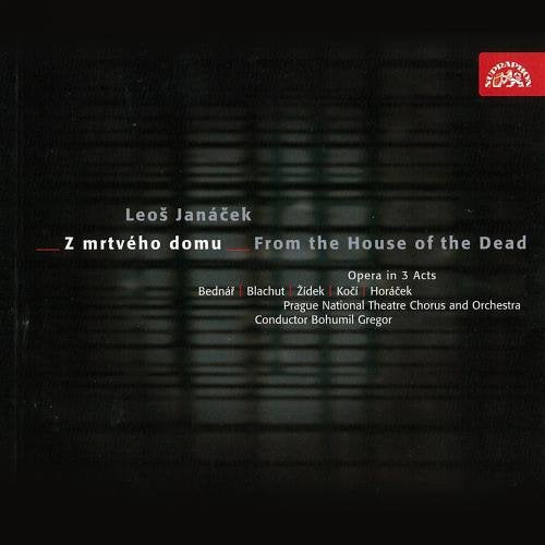 CD cover for Janácek's "From the House of the Dead" with white text on a dark background.