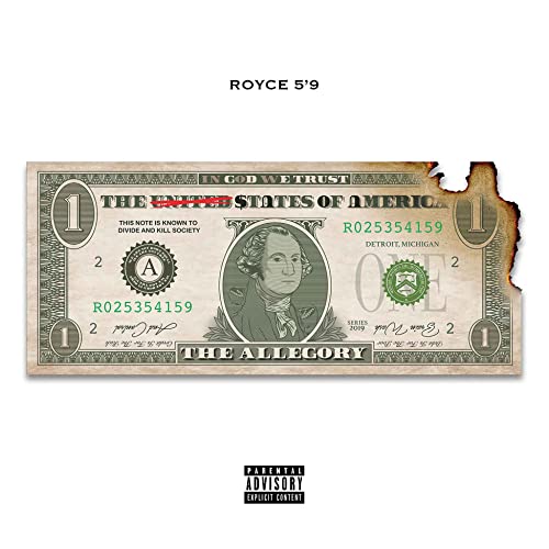 CD cover: a distressed, torn dollar bill with text "The Allegory.