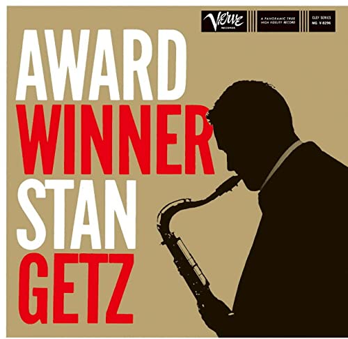 CD cover for Stan Getz's "Award Winner" featuring a silhouette of him playing saxophone.