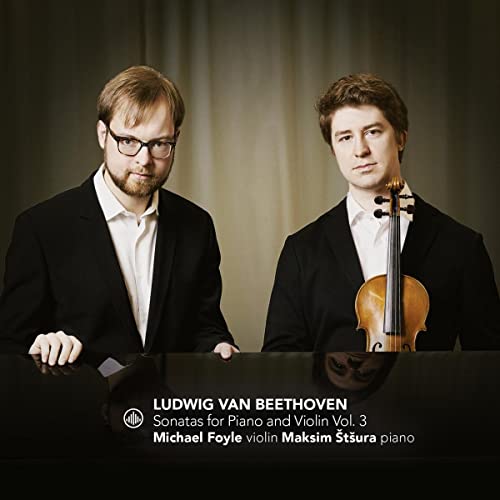 CD cover featuring two men with a violin and piano, text "Beethoven".