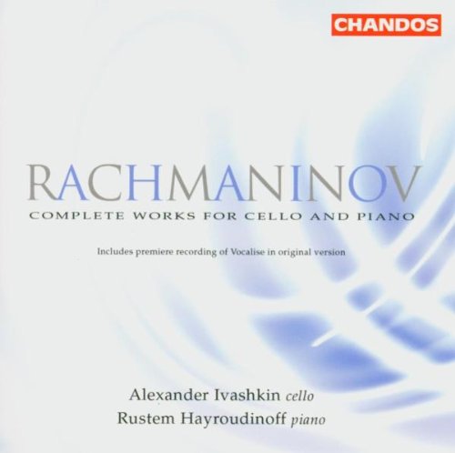 Rachmaninov CD cover featuring blue and white abstract design with artist names.