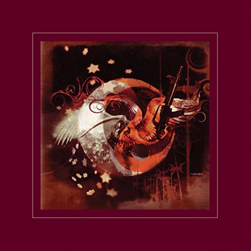 Album cover for Bruce Cockburn’s “Charity of Night” with a masked face and stars.