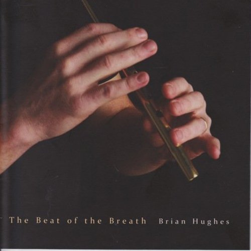 Hands holding a golden flute, album cover for Brian Hughes’ CD.