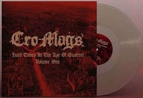Cro-Mags vinyl record with red cover art and clear disc.