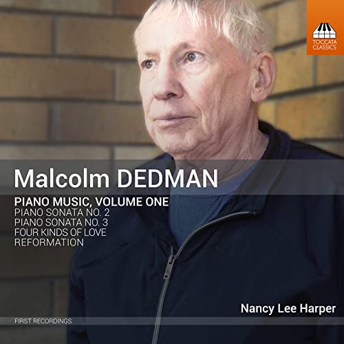 CD cover featuring portrait of composer Malcolm Dedman, piano music volume one.