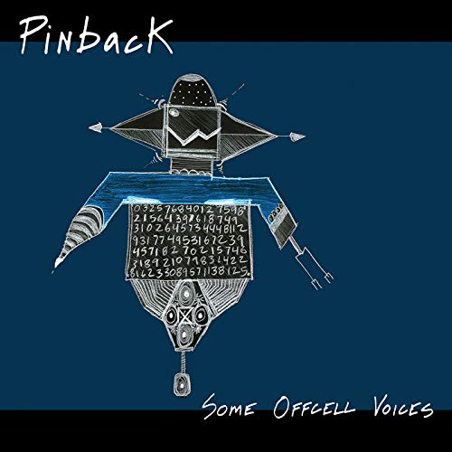 CD cover for Pinback’s “Some Offcell Voices” featuring abstract robot illustration.
