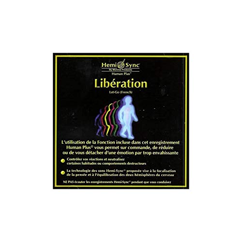 "Hemi-Sync CD case with black background, yellow text, and a glowing human figure."