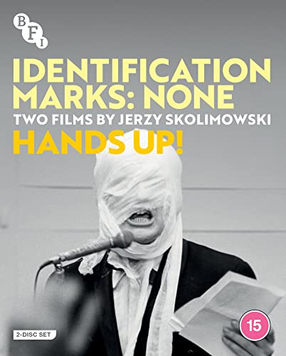 Blu-ray cover for “Identification Marks: None And Hands Up” featuring a bandaged figure.