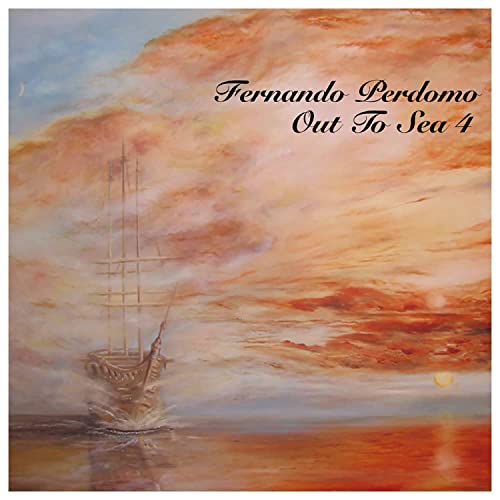 CD cover: sailing ship on a colorful, painted ocean at sunset.