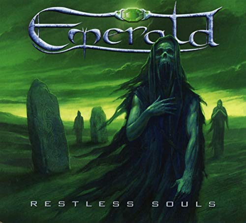 CD cover for Emerald’s “Restless Souls” featuring a spectral figure and stones.