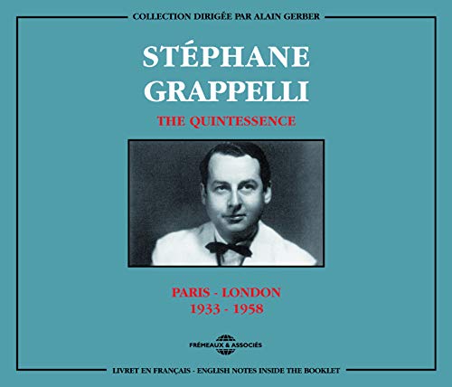 CD cover for Stéphane Grappelli’s “The Quintessence 1933-1958” featuring his portrait.