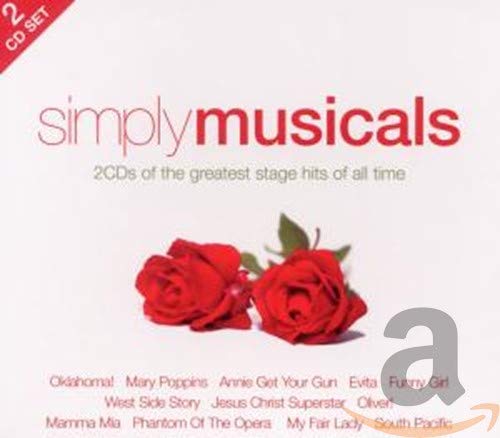CD cover for “Simply Musicals” with red roses and text listing shows.