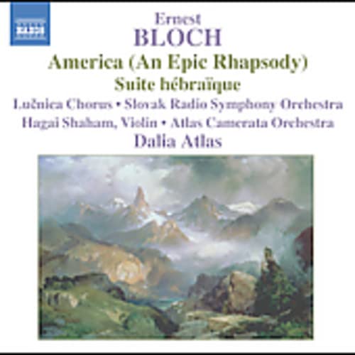 CD cover for Bloch’s “America,” featuring a landscape painting of mountains.