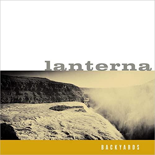 Backyards" vinyl record cover with a landscape and band name "lanterna".